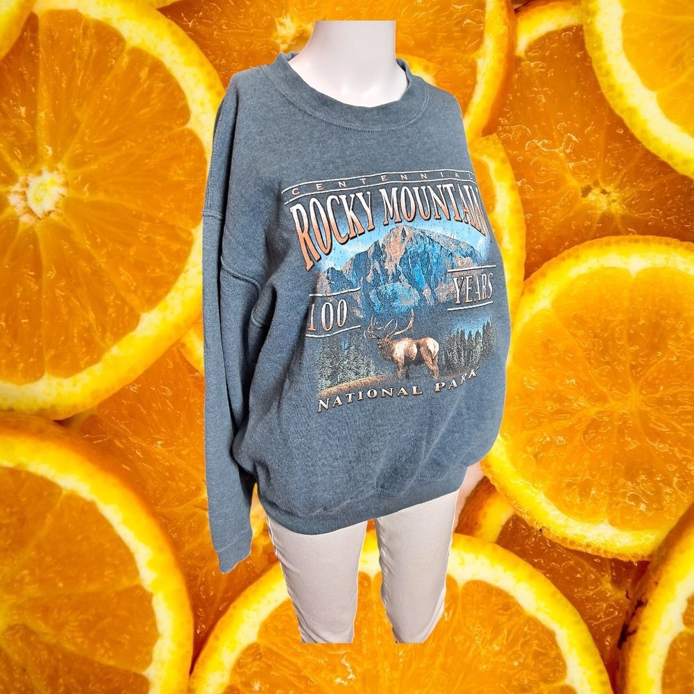 Gildan Rocky Mountain National Park‎ Sweatshirt Graphic Print Pullover M